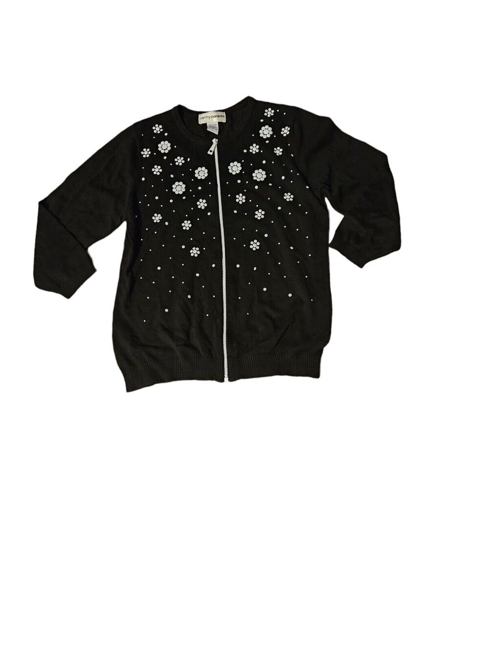 Cathy Daniels Small Long Sleeve Front Zip Sweater